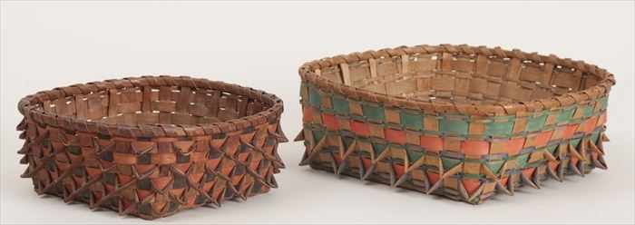 Appraisal: TWO MAINE PAINTED BASKETS x in