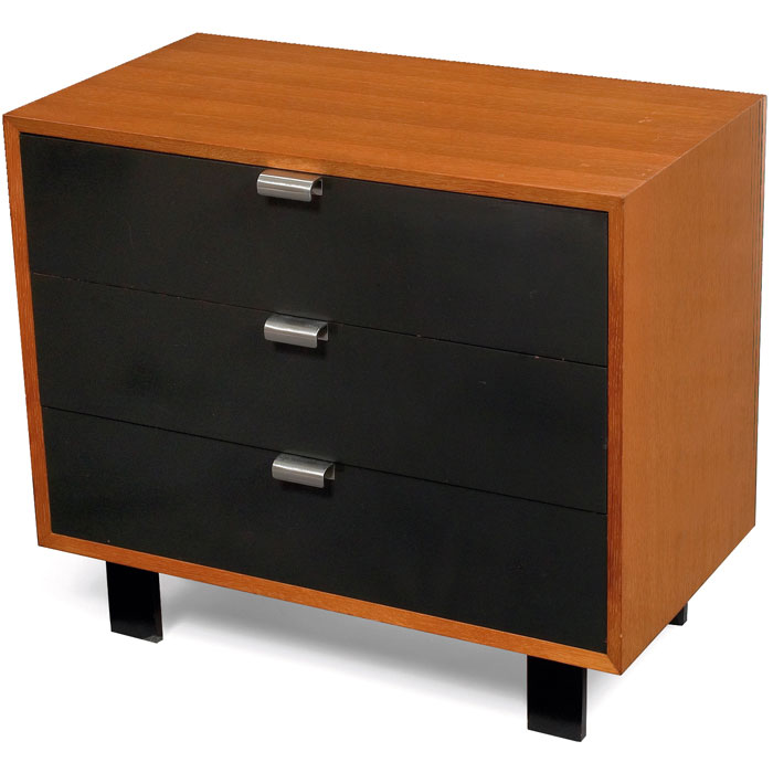 Appraisal: George Nelson cabinet by Herman Miller comb grain oak case