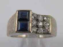 Appraisal: A diamond and sapphire Art Deco style dress ring set