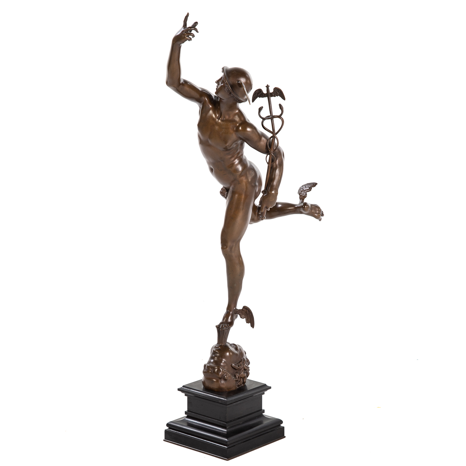 Appraisal: AFTER GIAMBOLOGNA MERCURY PATINATED BRONZE Cast by F Barbedienne Fondeur