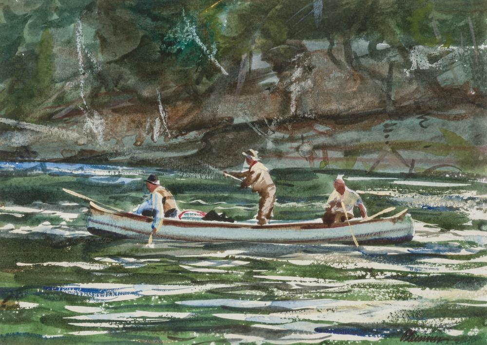 Appraisal: OGDEN MINTON PLEISSNER American - Casting for Salmon watercolor on