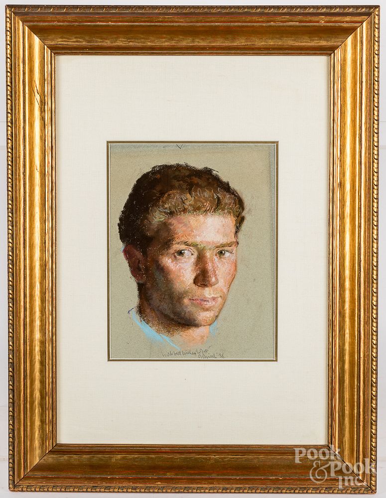 Appraisal: Joseph Hirsch pastel portrait of a gentleman Joseph Hirsch American