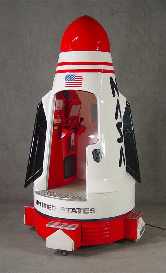 Appraisal: Mitchell Kiddie Ride Spaceship Fiberglass Nasa nosecone design in red