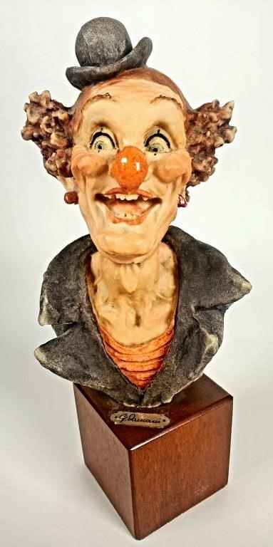 Appraisal: VINTAGE GIUSEPPE ARMANI CAPODIMONTE CLOWN BUSTVintage Capodimonte Giuseppe Armani bust