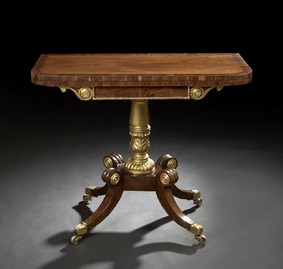 Appraisal: Anglo-Colonial Mahogany and Rosewood Games Table mid- th century the