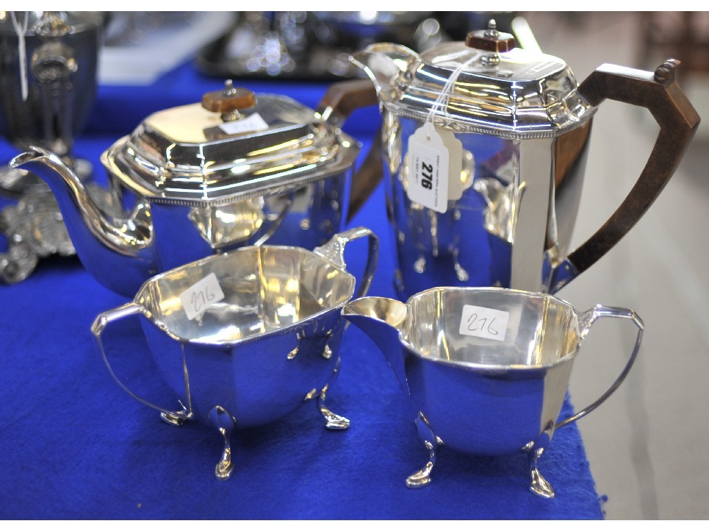 Appraisal: Art Deco four piece EP tea service