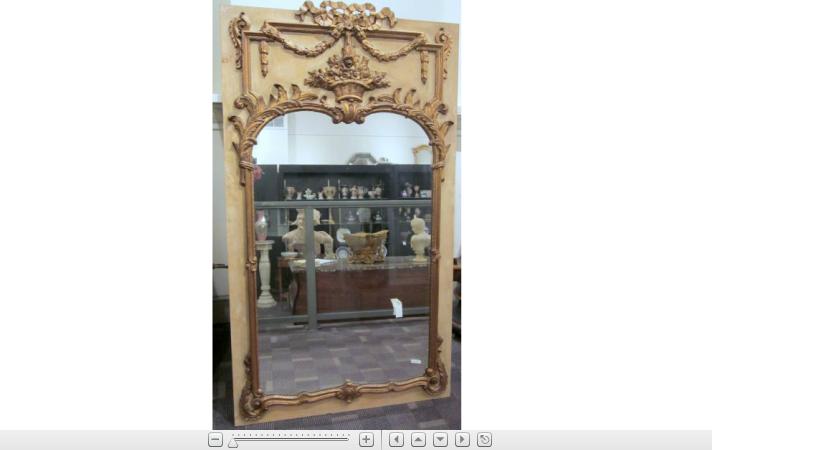 Appraisal: Louis XV style ivory painted and gilded overmantel mirror The