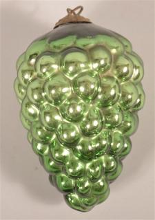 Appraisal: Antique German Kugel Green Blown Mold Glass Cluster of Grapes