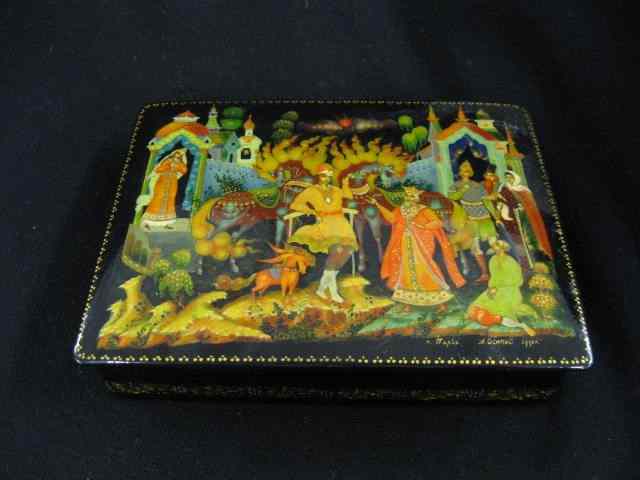 Appraisal: Russian Lacquerware Box ''Enchanted Pony'' by Osiamov Palekh '' x