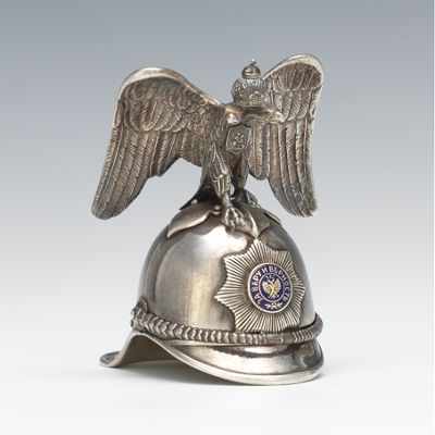 Appraisal: A Decorative Silver Russian Helmet Silver ornament in the form