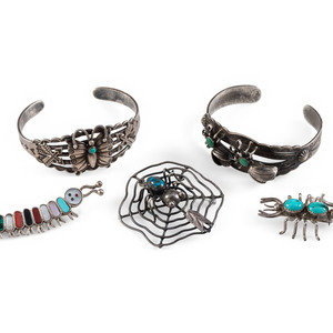 Appraisal: Navajo and Zuni Bug Themed Jewelry second quarter - third