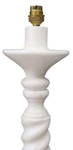 Appraisal: Italian carved white stone floor lamp th c single light