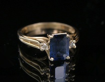 Appraisal: Ladies' Sapphire Diamond Ring A k yellow gold ring set