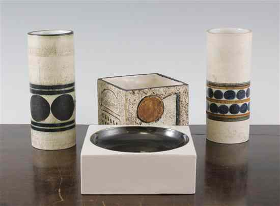 Appraisal: A group of four Troika pottery items comprising a pair