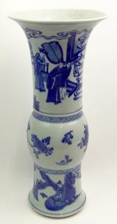 Appraisal: Large Chinese Kangxi style Blue and White Porcelain Gu Vase