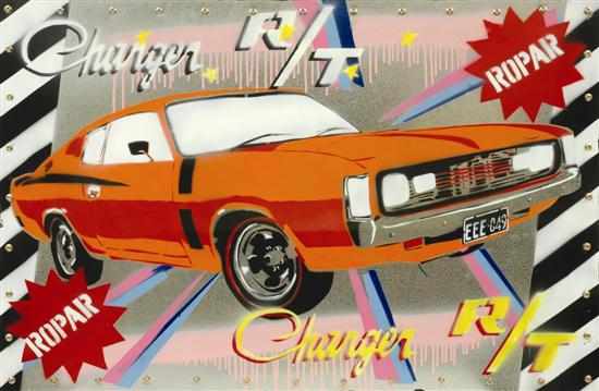 Appraisal: Dennis Ropar born Charger R T enamel on metal signed