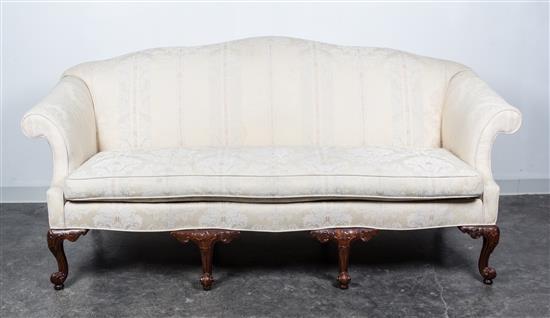 Appraisal: Sale Lot A Georgian Style Mahogany Camelback Sofa th century