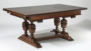 Appraisal: th c American carved oak table w leaves Late th