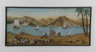 Appraisal: Haitian harbor scene O c signed l th century oil