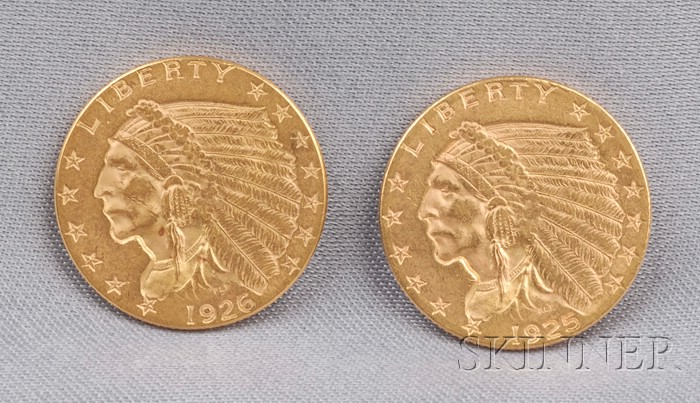 Appraisal: Two Indian Head Two and One Half Dollar Gold Coins