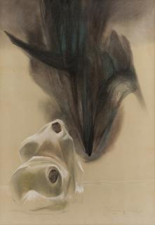 Appraisal: GUILLERMO MEZA MEXICAN - Untitled Composition pastel and charcoal on