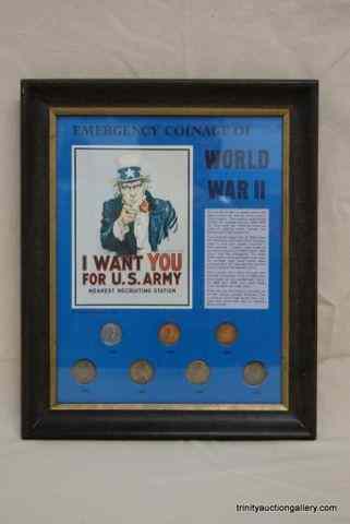 Appraisal: Emergency Coins of WWII Framed Cent SetThis is for a