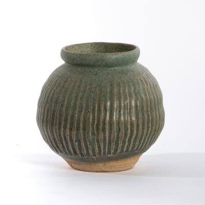 Appraisal: Katharine Pleydell-Bouverie British - a cylindrical vase with ribbed design