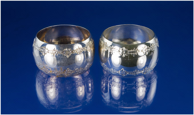 Appraisal: Pair of Silver Napkin Holders Hallmarked London