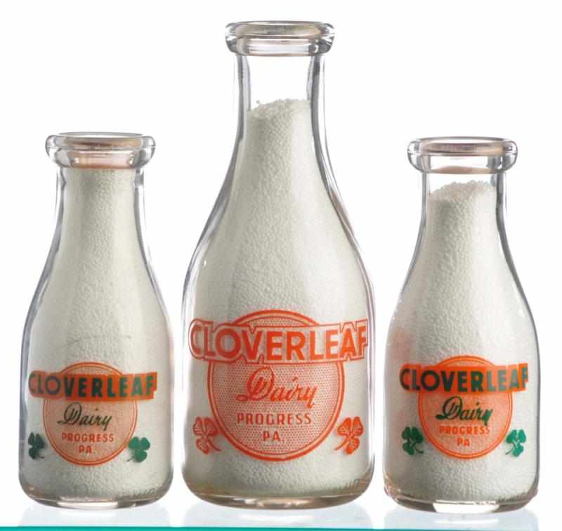 Appraisal: Lot of Cloverleaf Dairy Milk Bottles Description Progress PA Lot