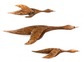 Appraisal: Collection of Carved Wood Geese Wall Appliques North American th