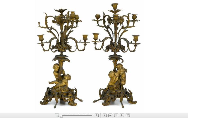 Appraisal: Fine Pair of Louis XVI gilt bronze six branch figural