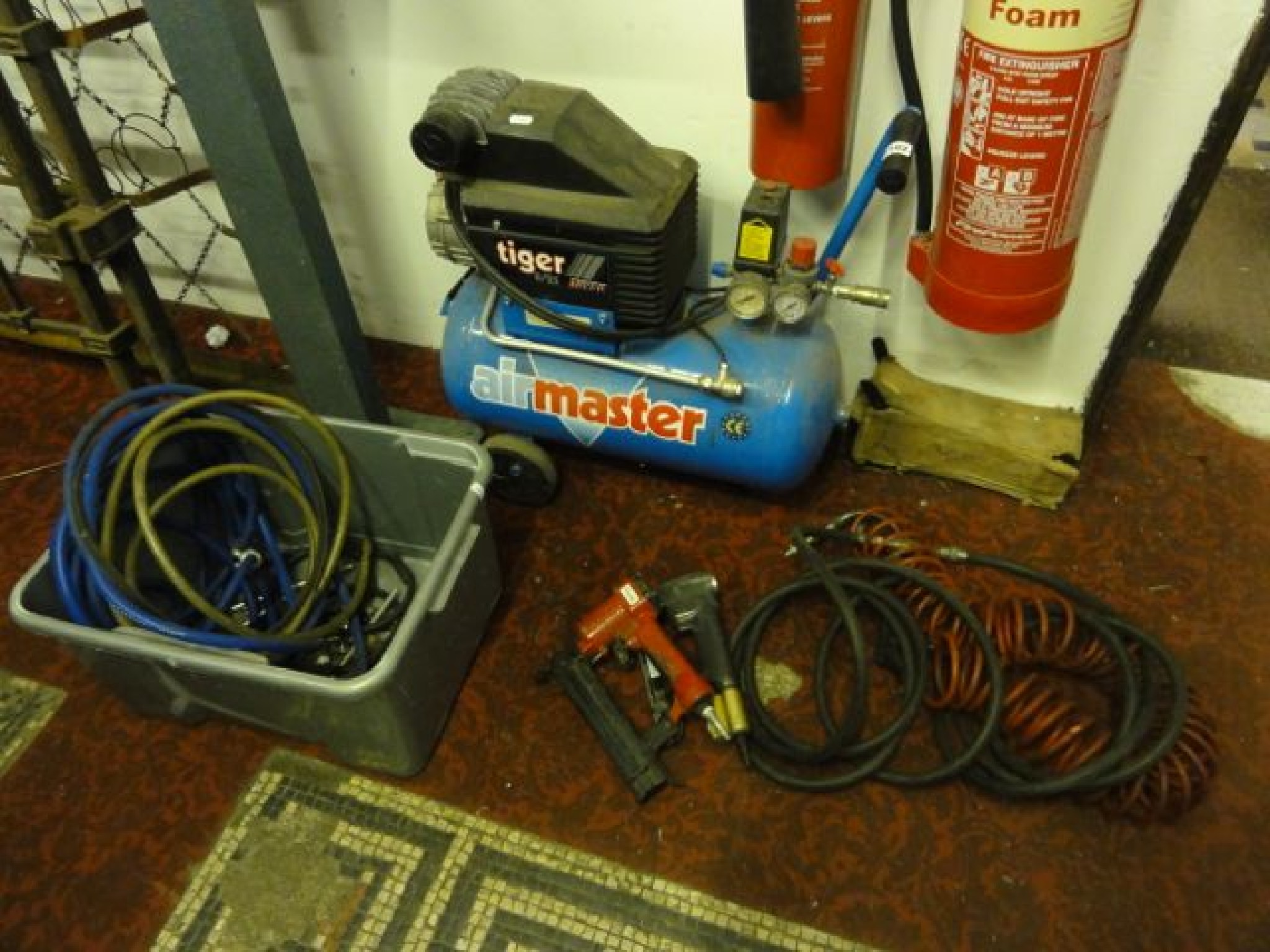 Appraisal: A tiger turbo air master compressor together with various air