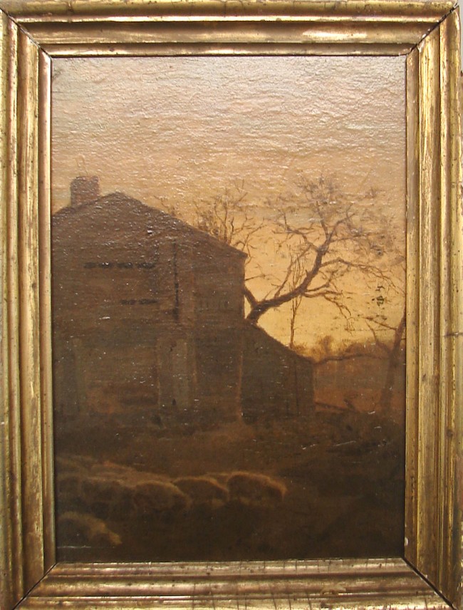 Appraisal: Painesville Farmhouse - Lathrop Farm oil on panel x Artist