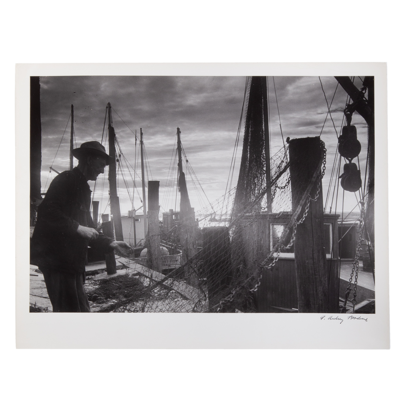 Appraisal: A AUBREY BODINE FISHING NETS OCEAN CITY American - Gelatin