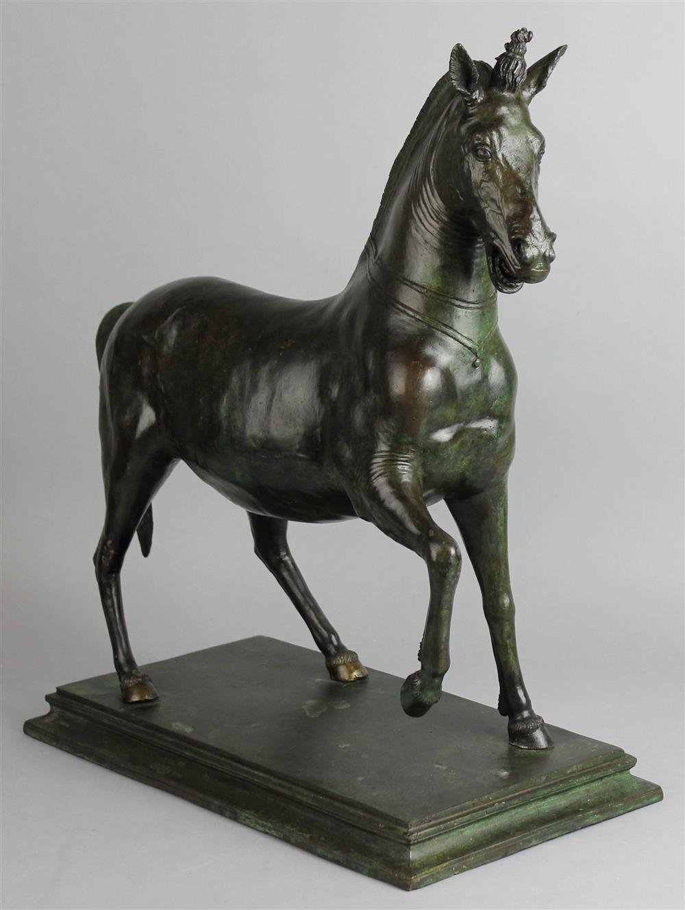 Appraisal: NORTHERN ITALIAN BRONZE PACING HORSE AFTER DONATELLO'S HEAD OF A