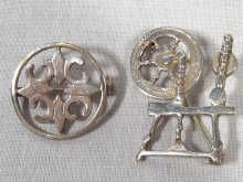 Appraisal: Two silver brooches