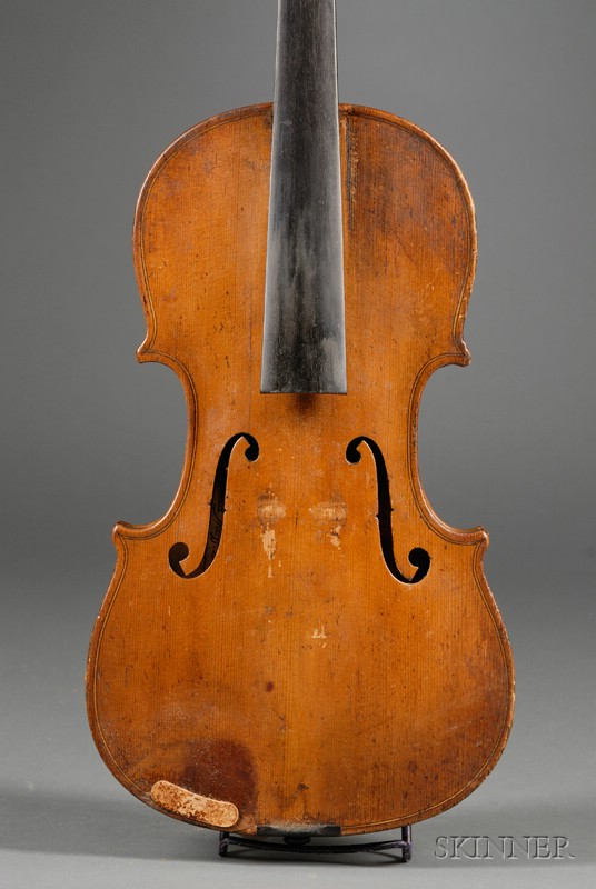 Appraisal: German Violin c labeled REGRADUATED BY FRANK C BALL SPRINGFIELD