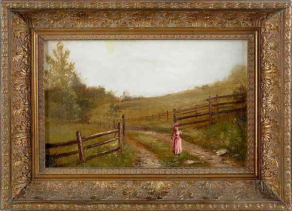 Appraisal: Frederick A Spang American - oil on canvas landscape with