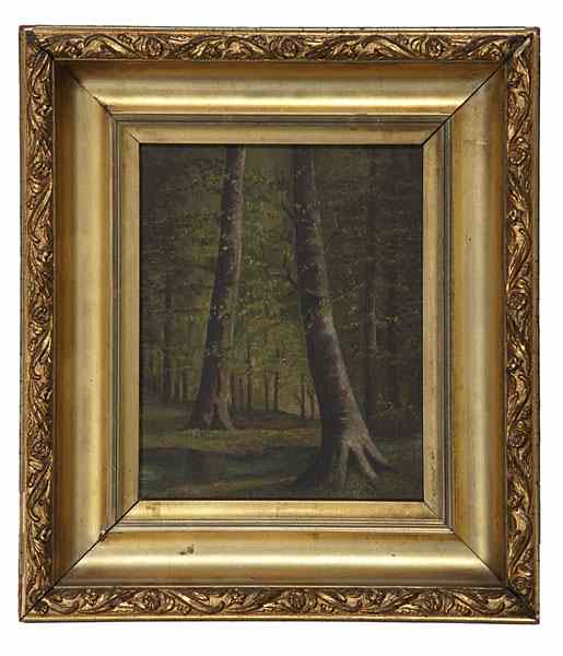 Appraisal: Forest Scene by N W Witherspoon Dated Oil on Canvas