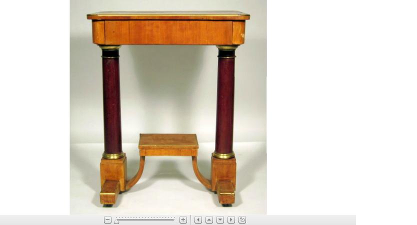 Appraisal: Biedermeier mahogany and brass bound side table th century