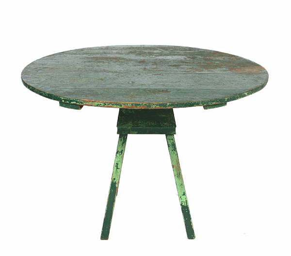 Appraisal: An American paint decorated table height in diameter in