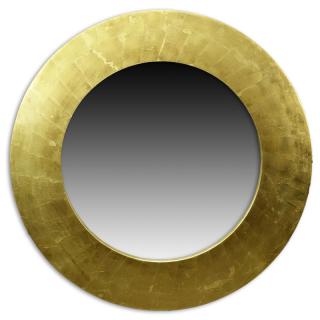 Appraisal: Modern Karl Springer Style Lacquered Gold Leaf Round Beveled Mirror