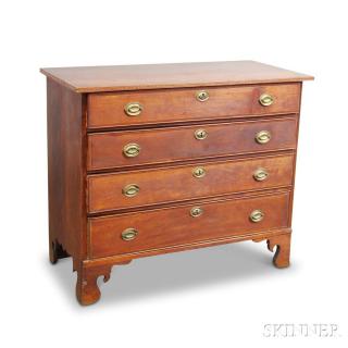 Appraisal: Chippendale Inlaid Cherry Chest of Drawers possibly Connecticut th century