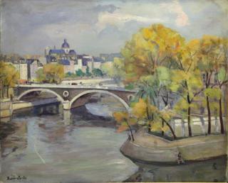 Appraisal: JUSTE Rene Oil on Canvas La Ponte Louis-Philippe Paris Signed