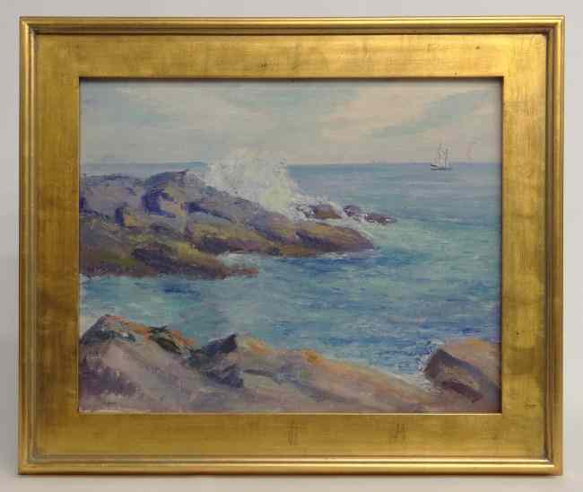 Appraisal: Painting oil on artist board coastal Maine signed ''EA Pratt''