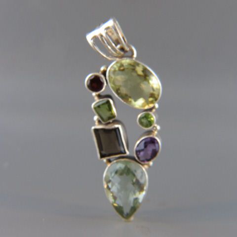 Appraisal: Gemstone Pendant citrine amethyst quartz garnet peridot smokey topaz in