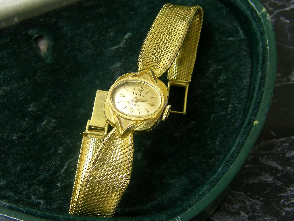 Appraisal: Rolex Precision ct lady's bracelet watch the oval gilt dial