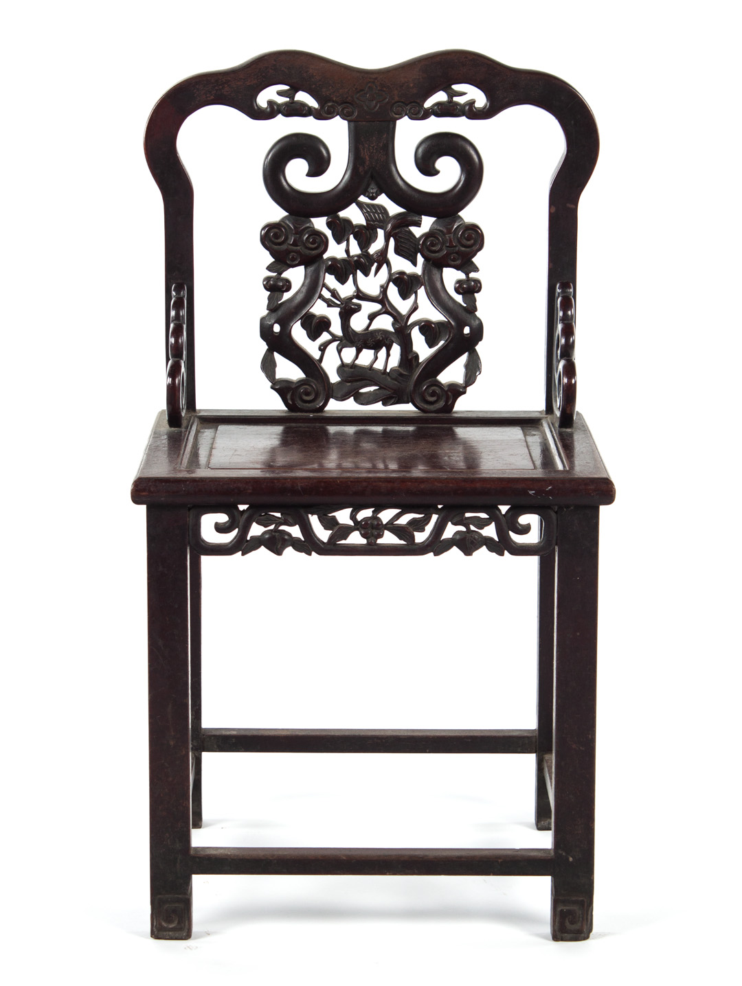 Appraisal: Chinese Export carved hardwood side chair first half- th century