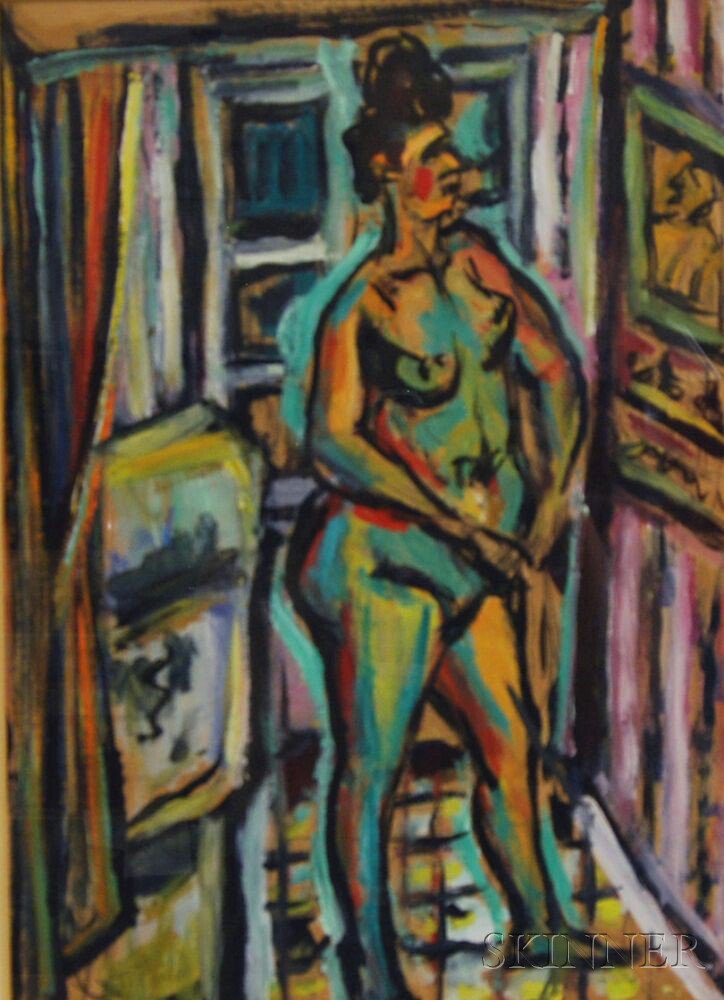 Appraisal: Isaac Pail s Ukrainian French - Green Nude Signed I