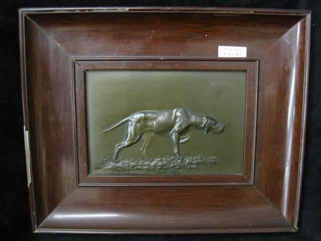 Appraisal: Bronze Plaque of a Pointer '' x '' image area